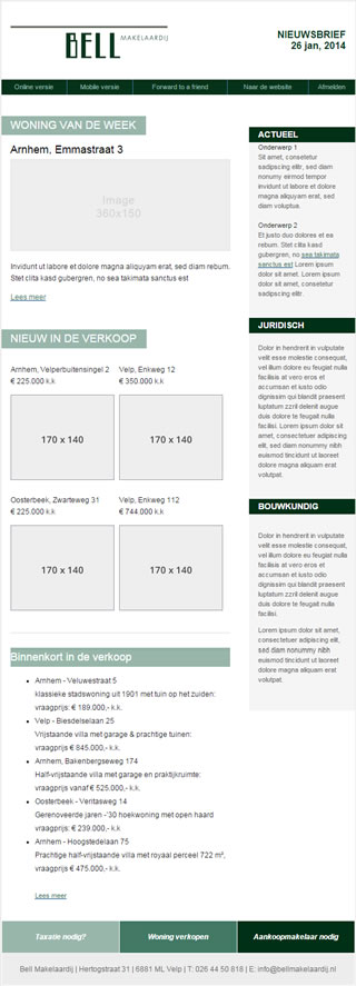 Bell Makelaardij nieuwsbrief